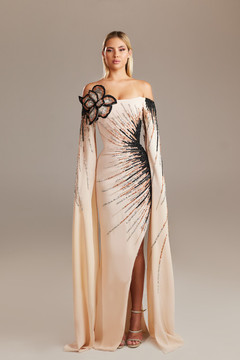 Off-Shoulder Cape Sleeve Gown Off-Shoulder Cape Sleeve Gown