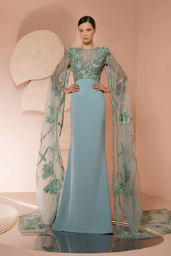 Crepe with Embroidery Gown Crepe with Embroidery Gown