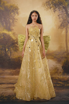 Strapless Gown with Back Bow
