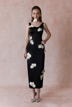 Floral Embellished Midi Dress