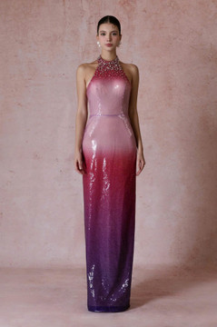 Shimmering Halter Neck Gown