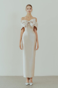 Bow-Bodice Midi Dress