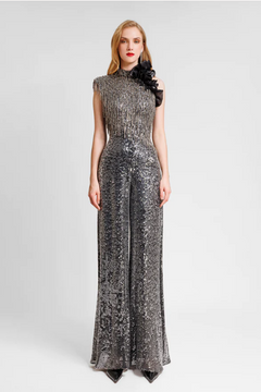 Embroidered Sequin Jumpsuit