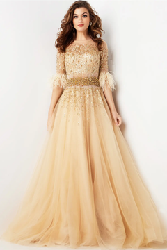 Short Sleeve Embellished Gown Short Sleeve Embellished Gown