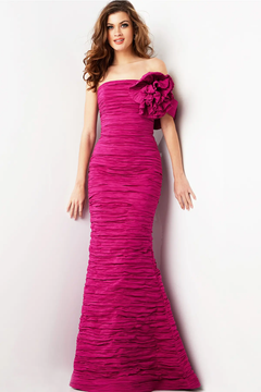 Off the Shoulder Crinkle Gown
