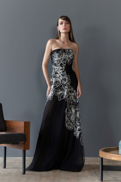 Polka Dot Tulle Embroidered Gown Polka Dot Tulle Embroidered Gown