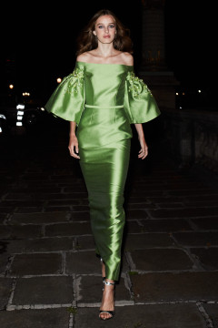 Jade Off Shoulder Gown with Bell Sleeves