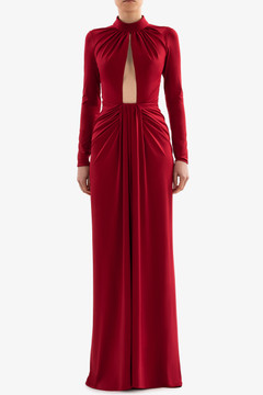 Jersey Pleated Gown