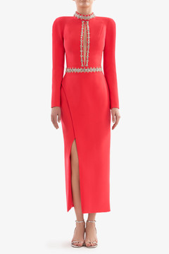 Crystal Embellished Midi Dress Crystal Embellished Midi Dress