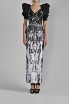 Satin Beaded Dress Satin Beaded Dress
