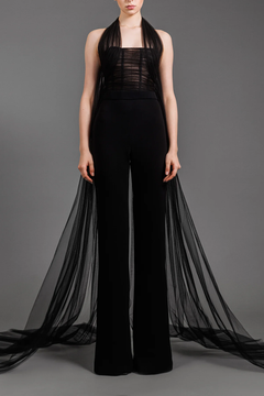 Tulle Draped Cr?pe Jumpsuit Tulle Draped Cr?pe Jumpsuit