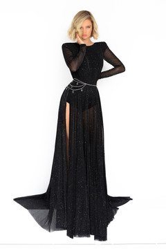 Favori Long Sleeve Galaxy Jersey Gown Favori Long Sleeve Galaxy Jersey Gown