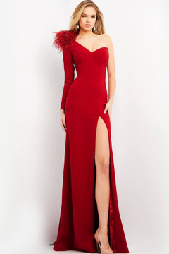 One Shoulder Long Sleeve  Gown