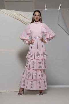 Arco Long Sleeve Tiered Gown Arco Long Sleeve Tiered Gown