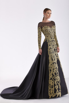 Long Sleeve Satin Gown Long Sleeve Satin Gown