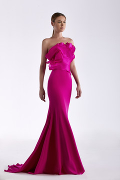 Crepe and Organza Gown