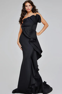 Strapless Cascading Ruffled Gown Strapless Cascading Ruffled Gown