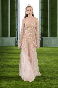 Beaded Tulle Gown with Satin 3D Flowers Beaded Tulle Gown with Satin 3D Flowers