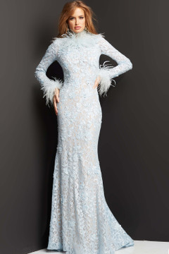 Feather Trim Gown