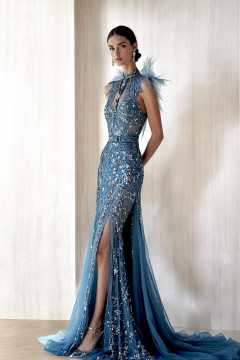 Fully Embellished High-Neck Gown Fully Embellished High-Neck Gown