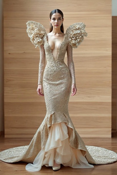 Structured Long Sleeved Gown Structured Long Sleeved Gown