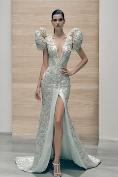 Short Puffy Shoulder Gown Short Puffy Shoulder Gown