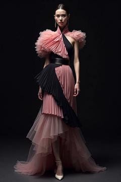 High-Low Pleated Gown High-Low Pleated Gown