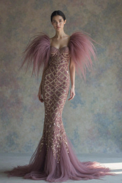 Flared Tulle Sleeve Gown Flared Tulle Sleeve Gown