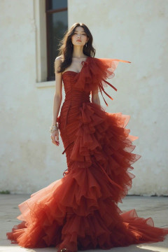 Cascading-Ruffled Gown Cascading-Ruffled Gown