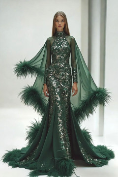 Long Sleeved Cape Gown Long Sleeved Cape Gown