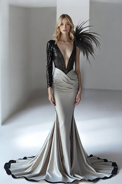 Asymmetrical Flared Gown Asymmetrical Flared Gown