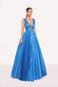 Ilda Pleated Taffeta A-Line Gown Ilda Pleated Taffeta A-Line Gown
