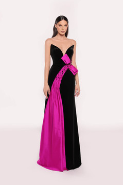 Raquel Velvet Strapless Gown Raquel Velvet Strapless Gown