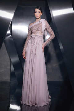 Asymmetrical Long Sleeves Gown Asymmetrical Long Sleeves Gown