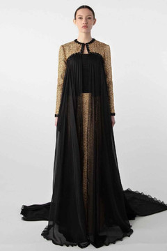 Strapless Tweed and Chiffon Gown with Jacket Strapless Tweed and Chiffon Gown with Jacket
