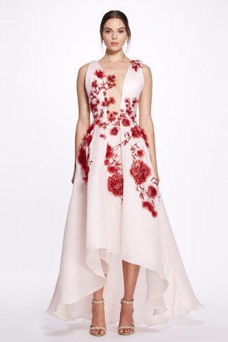 Silk Gazar High-Low Gown