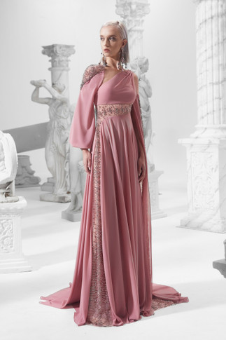 Sheer Paneled Gown