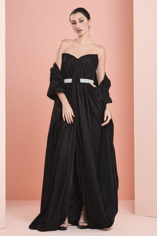 Glitter Crepe Gown