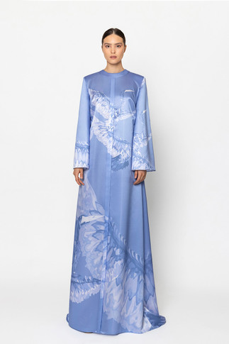 Wide Sleeve Seagull Printed Kaftan