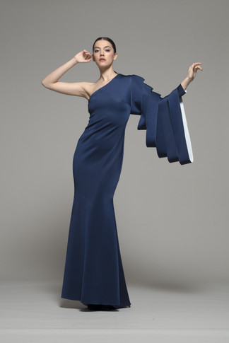 Isabel Sanchis One Shoulder Gamewell Gown 133