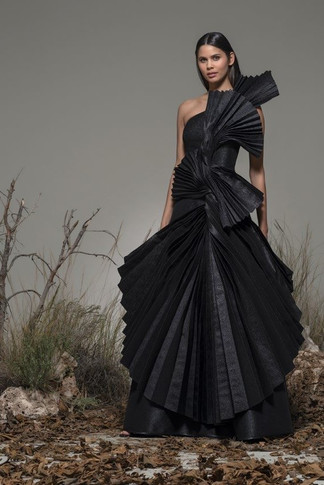 Barbianello Sculpted One Shoulder Gown