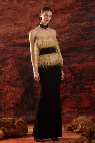 Gold Top with Detachable and Long Skirt