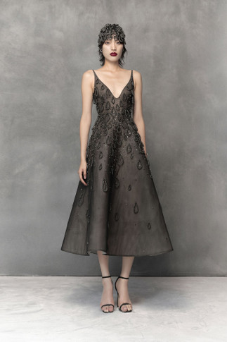 Midi Dress with Attached Water Drops