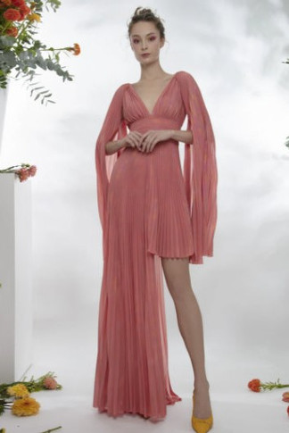 Pleated Mousseline Dress