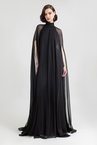 Slim-Cut Crepe Gown