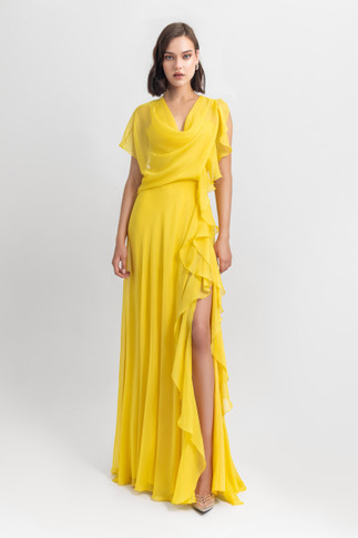 Draped Chiffon Gown