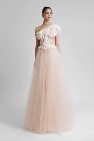 One-Shoulder Tulle Dress