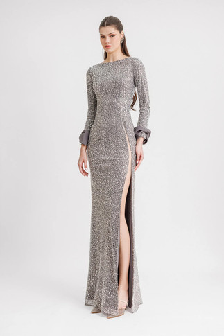 High Side Slit Slim-Cut Gown