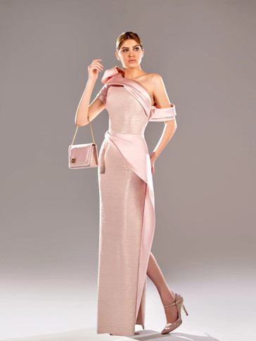One-Shoulder Satin Dress