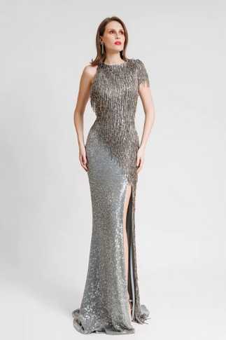 Asymmetrical Sequin Dress
